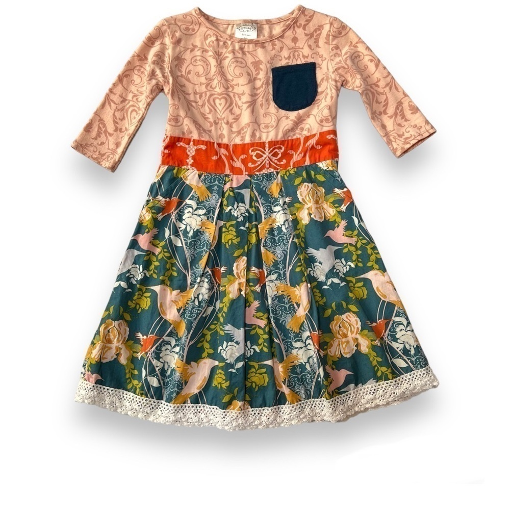 Persnickety Girls Size 4 Golden Girls Hummingbird Cassie‎ Dress Mixed Print